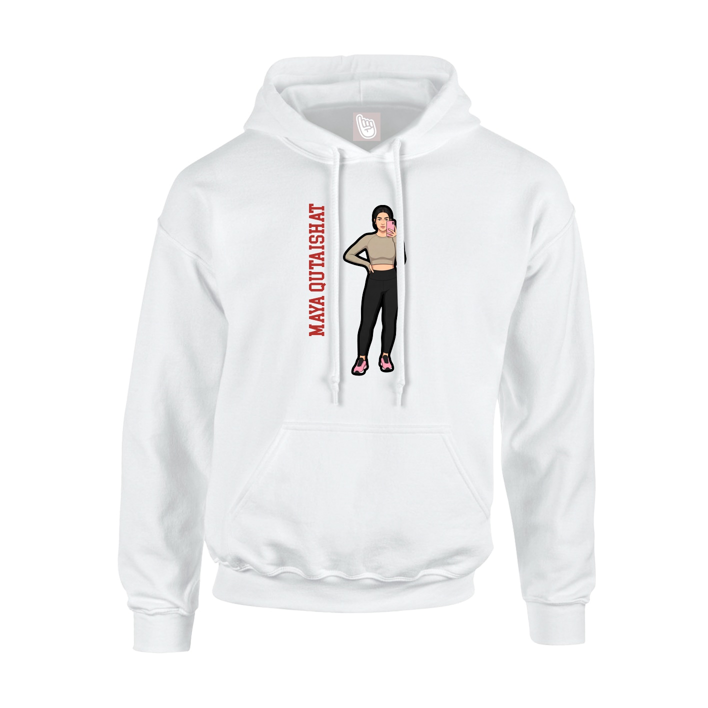 Youth Hoodie — Name Vertical in White