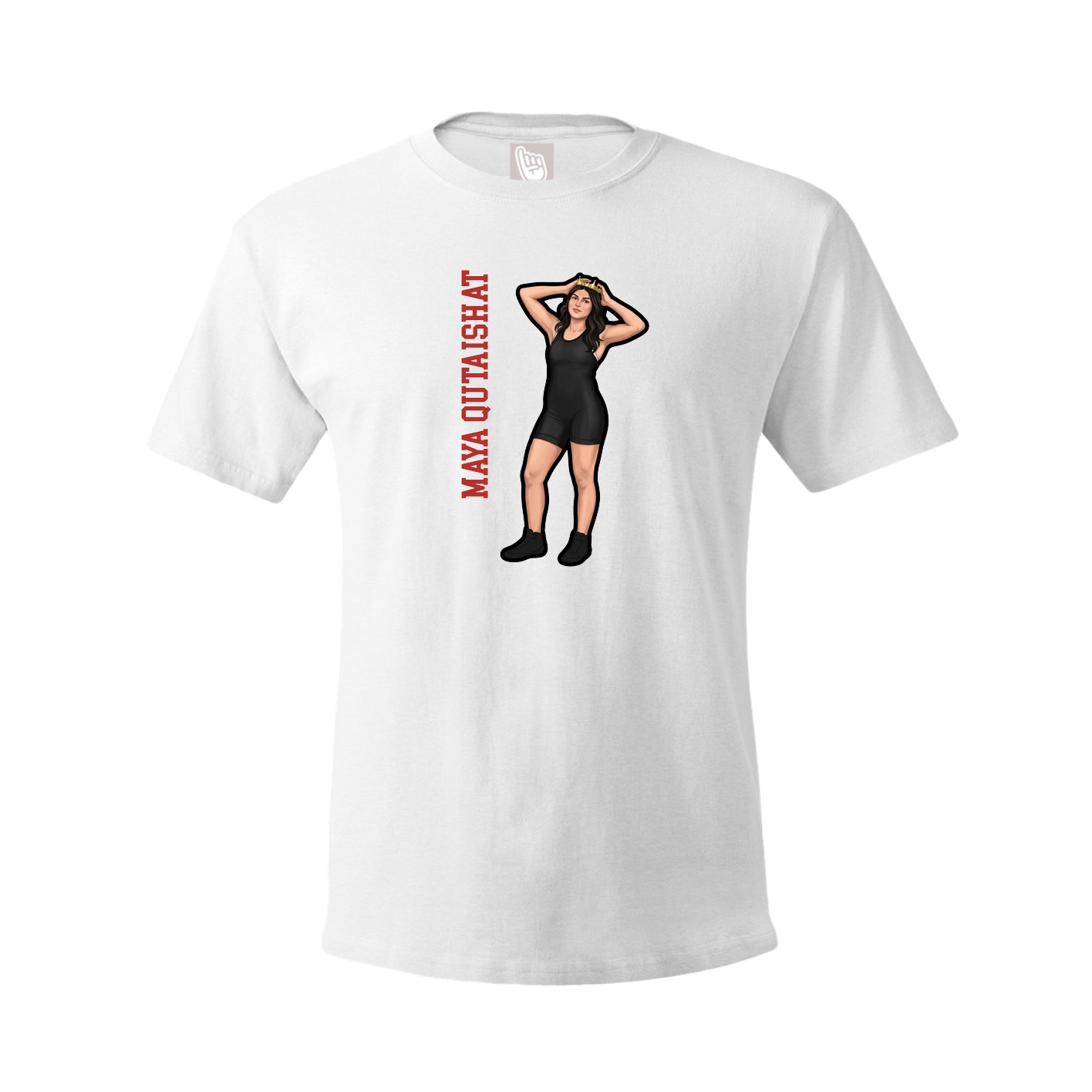 Tee — Name Vertical in White
