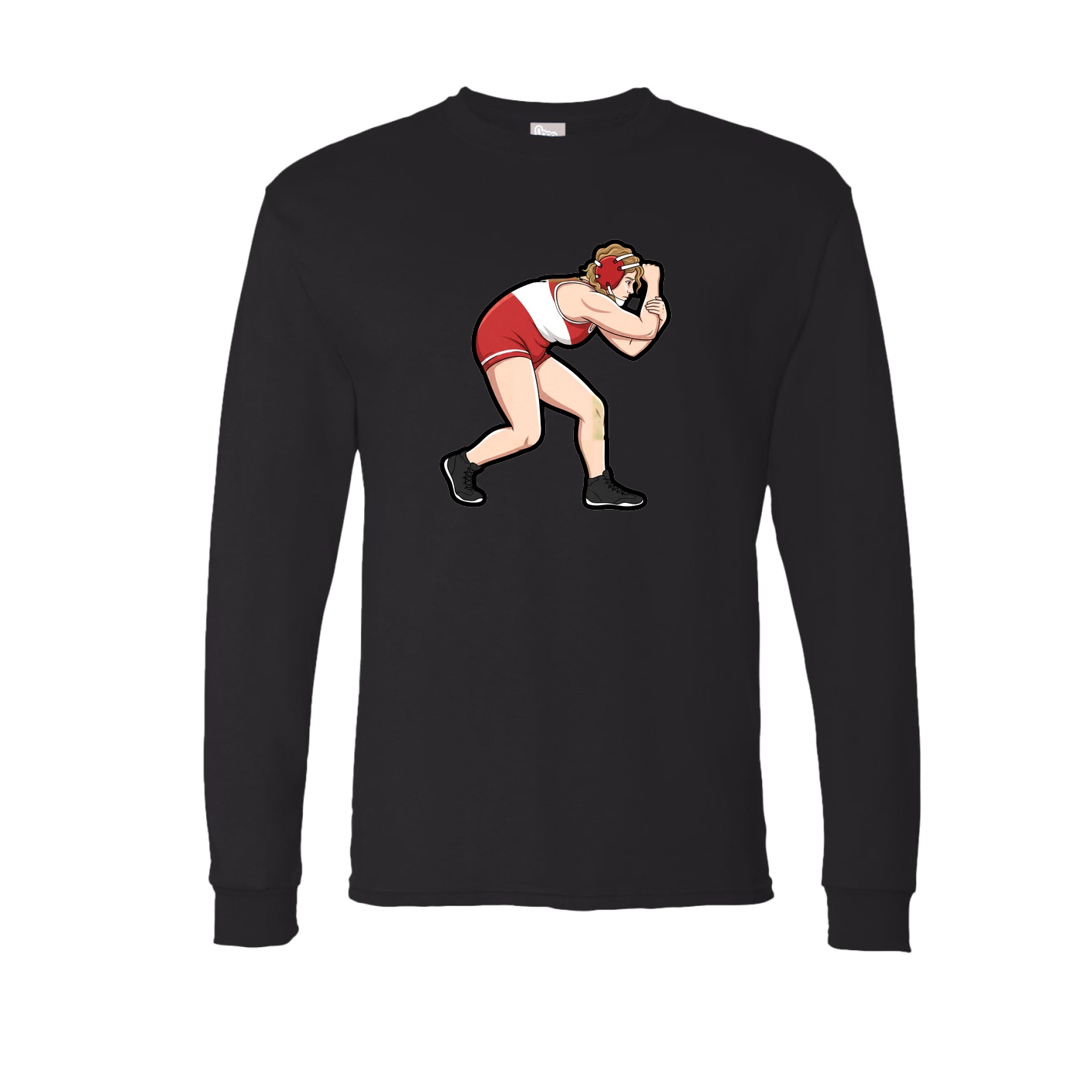 Long Sleeve Tee — Name Vertical in Black
