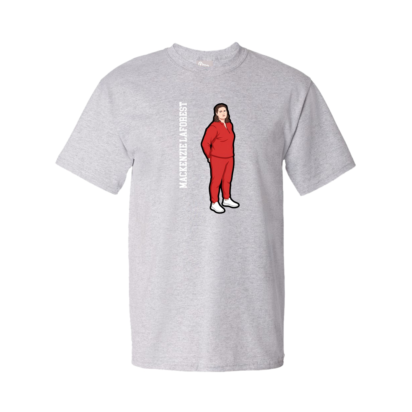 Youth Tee — Name Vertical in Grey