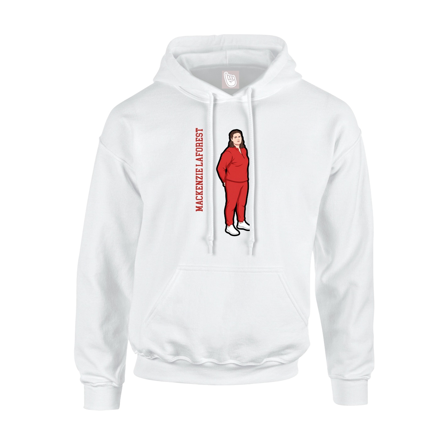 Youth Hoodie — Name Vertical in White