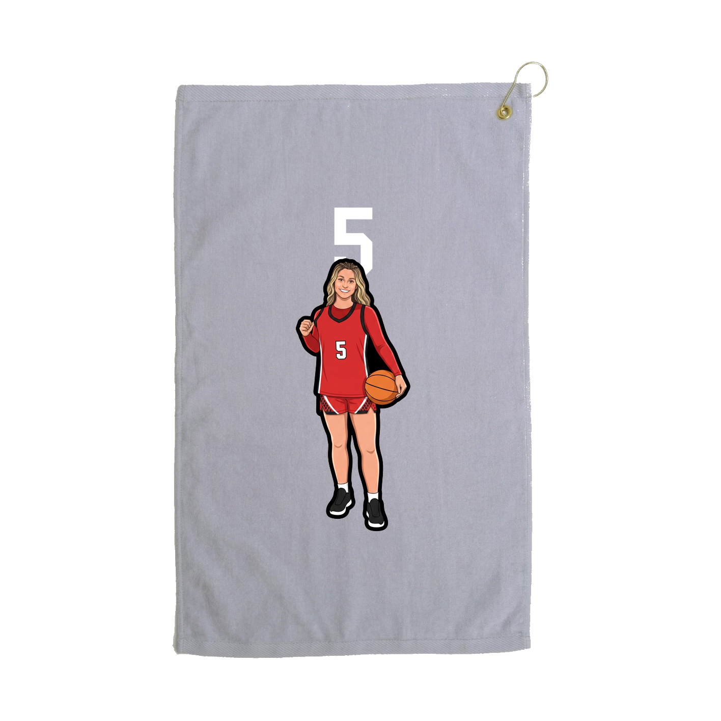Golf Towel — Number Top in Grey
