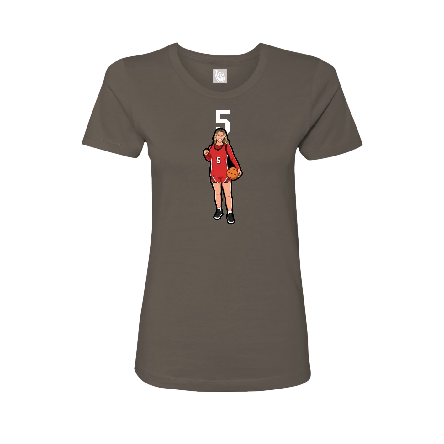 Womens Tee — Number Top in Grey