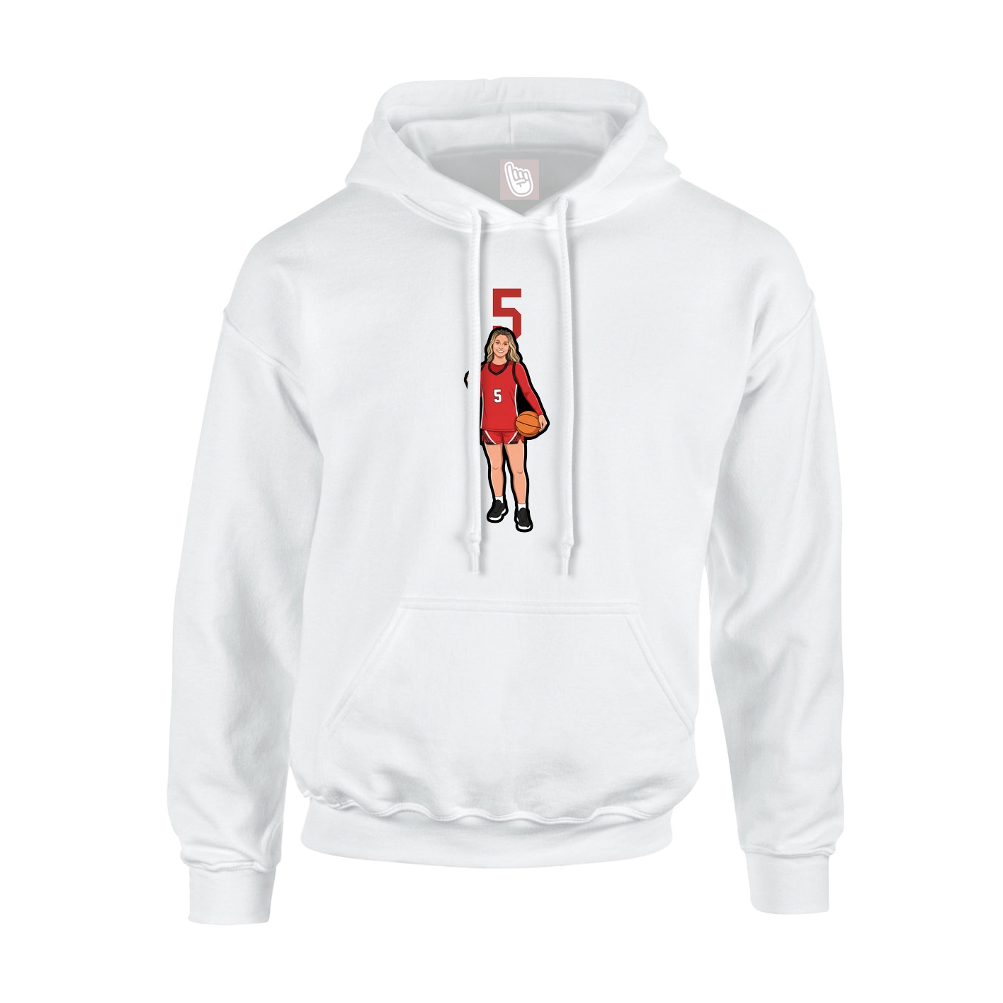 Youth Hoodie — Number Top in White