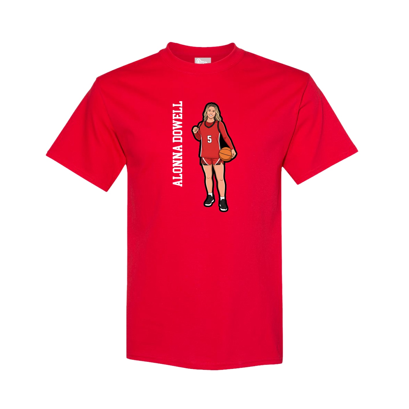 Tee — Name Vertical in Red