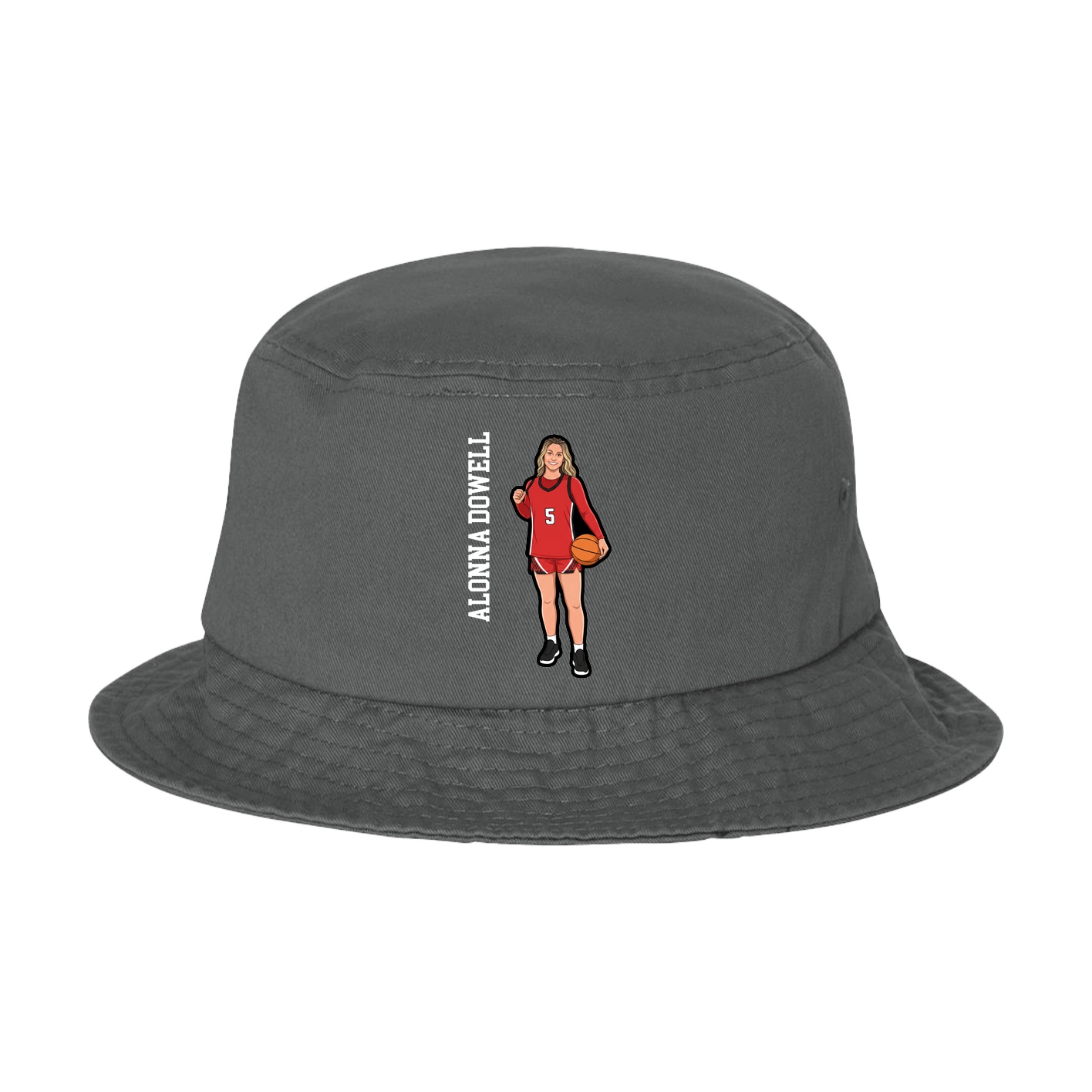 Bucket Cap — Name Vertical in Grey