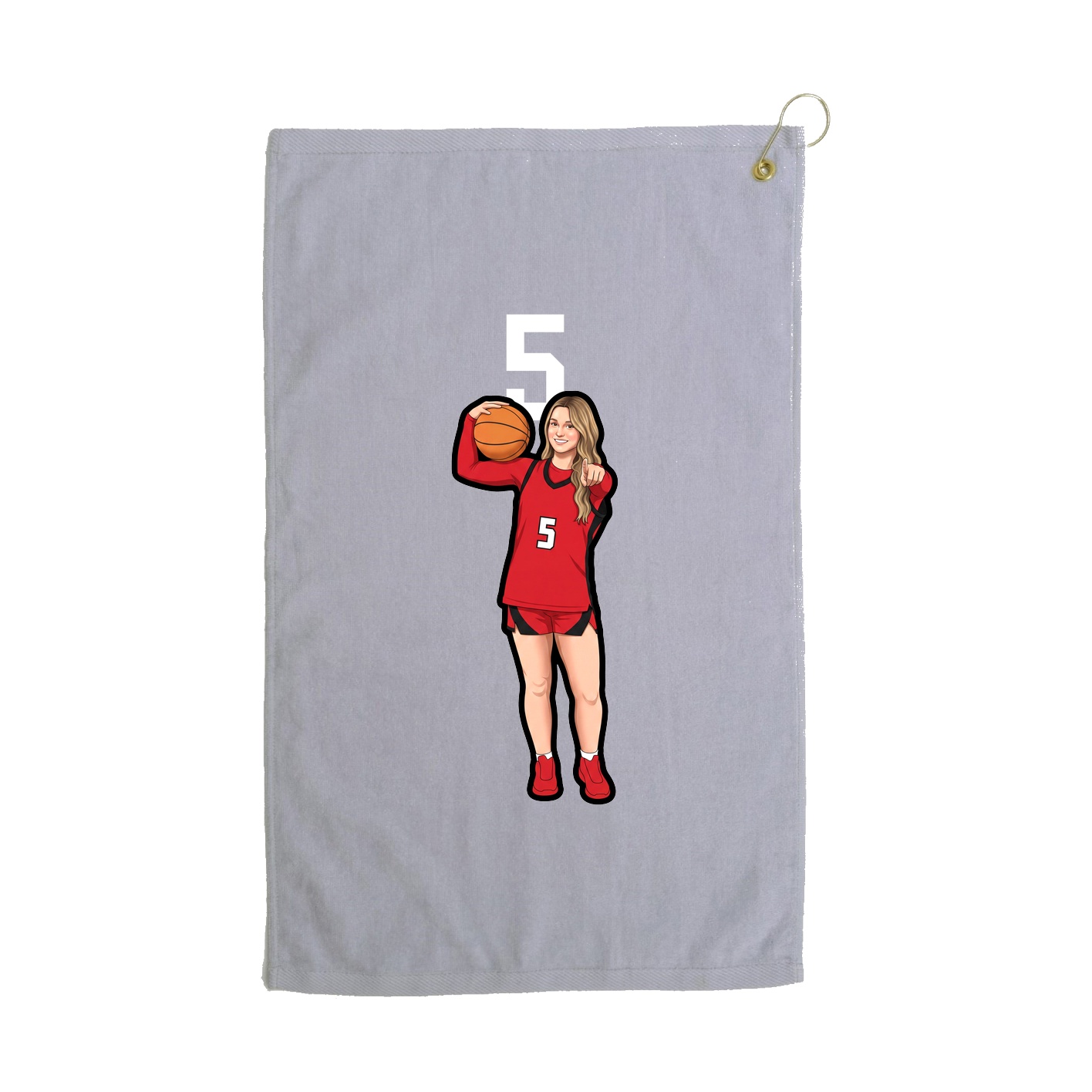 Golf Towel — Number Top in Grey
