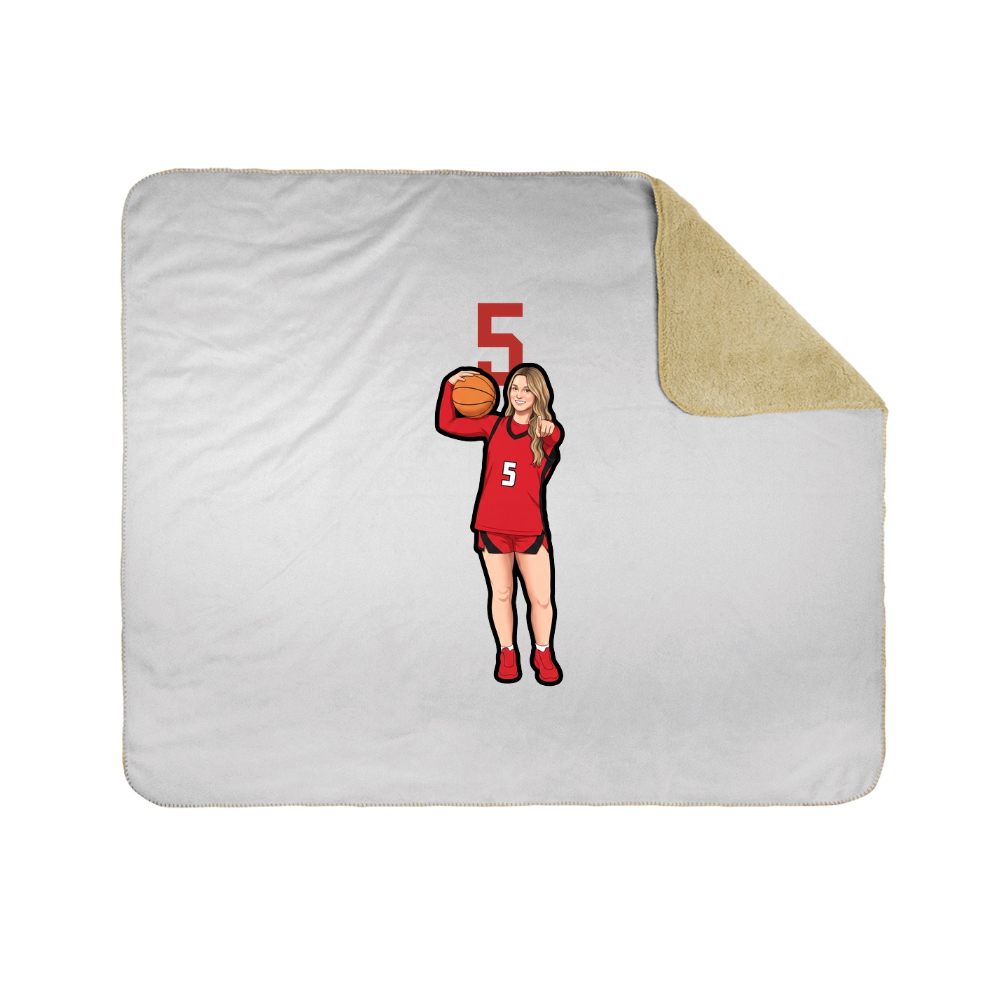 Throw Blanket — Number Top in White