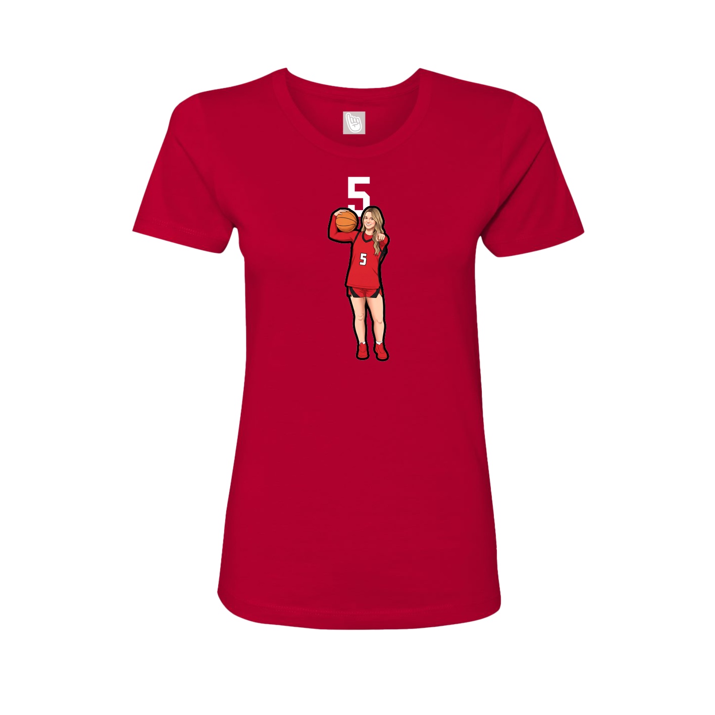 Womens Tee — Number Top in Red