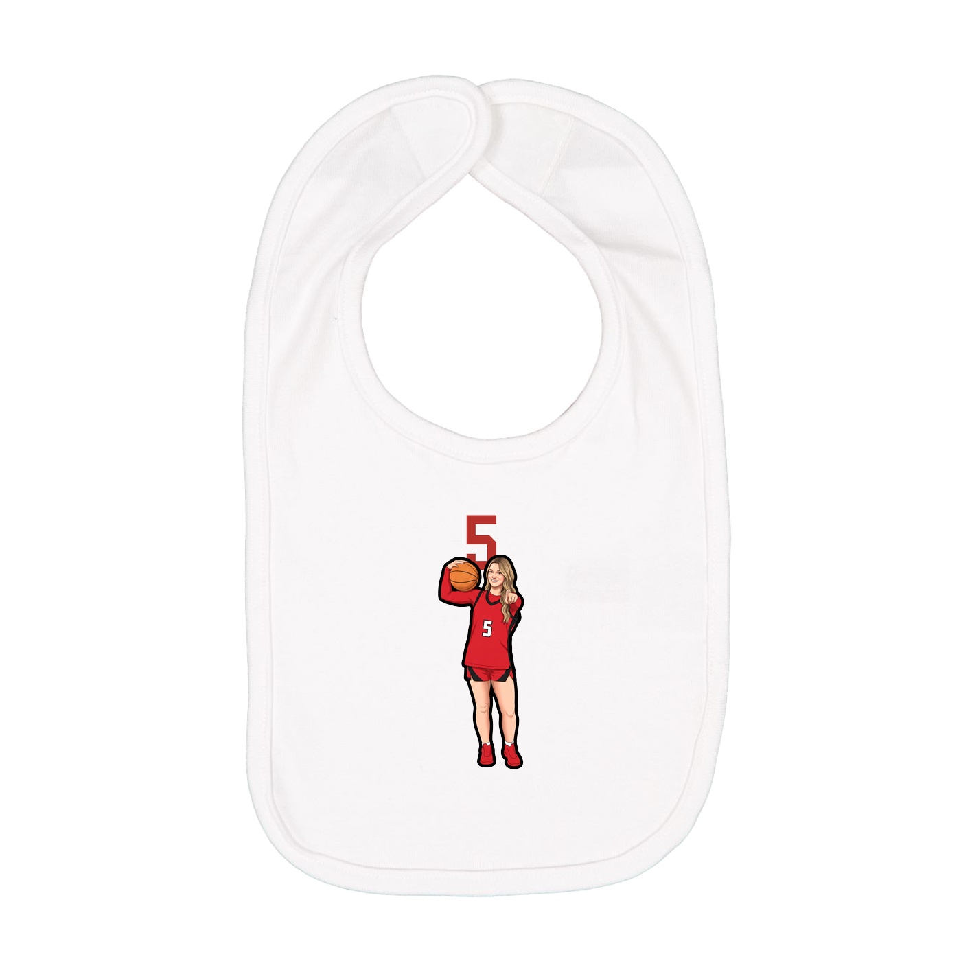 Infant Bib — Number Top in White