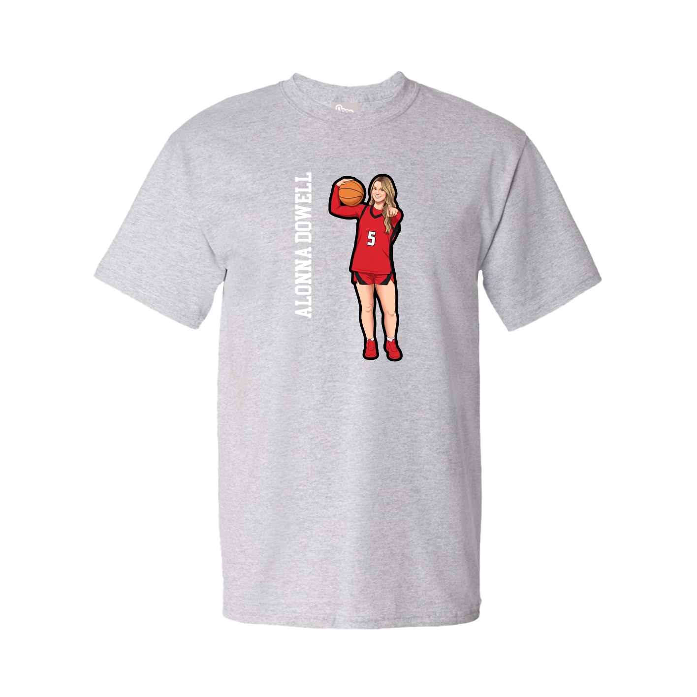 Tee — Name Vertical in Grey