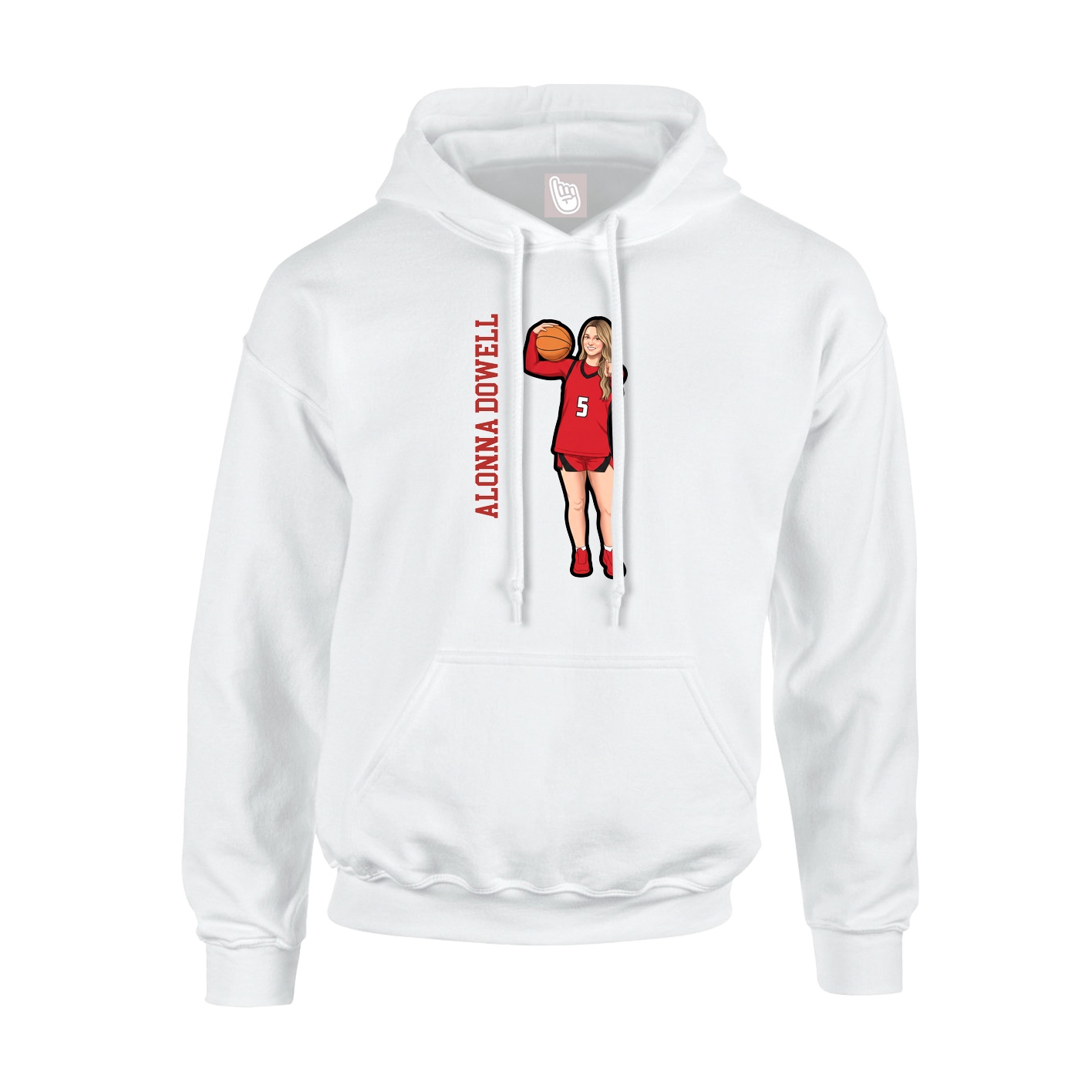 Hoodie — Name Vertical in White