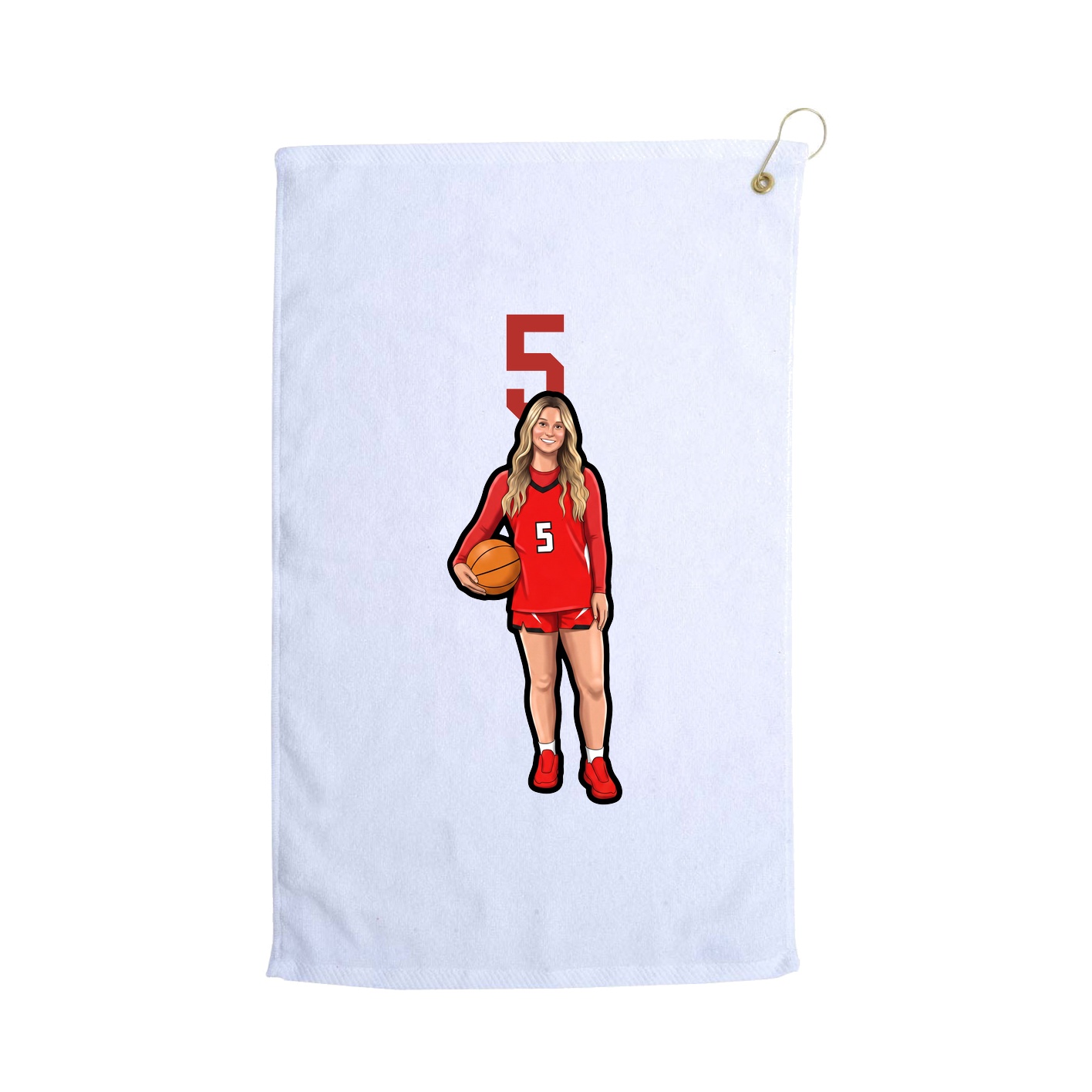 Golf Towel — Number Top in White