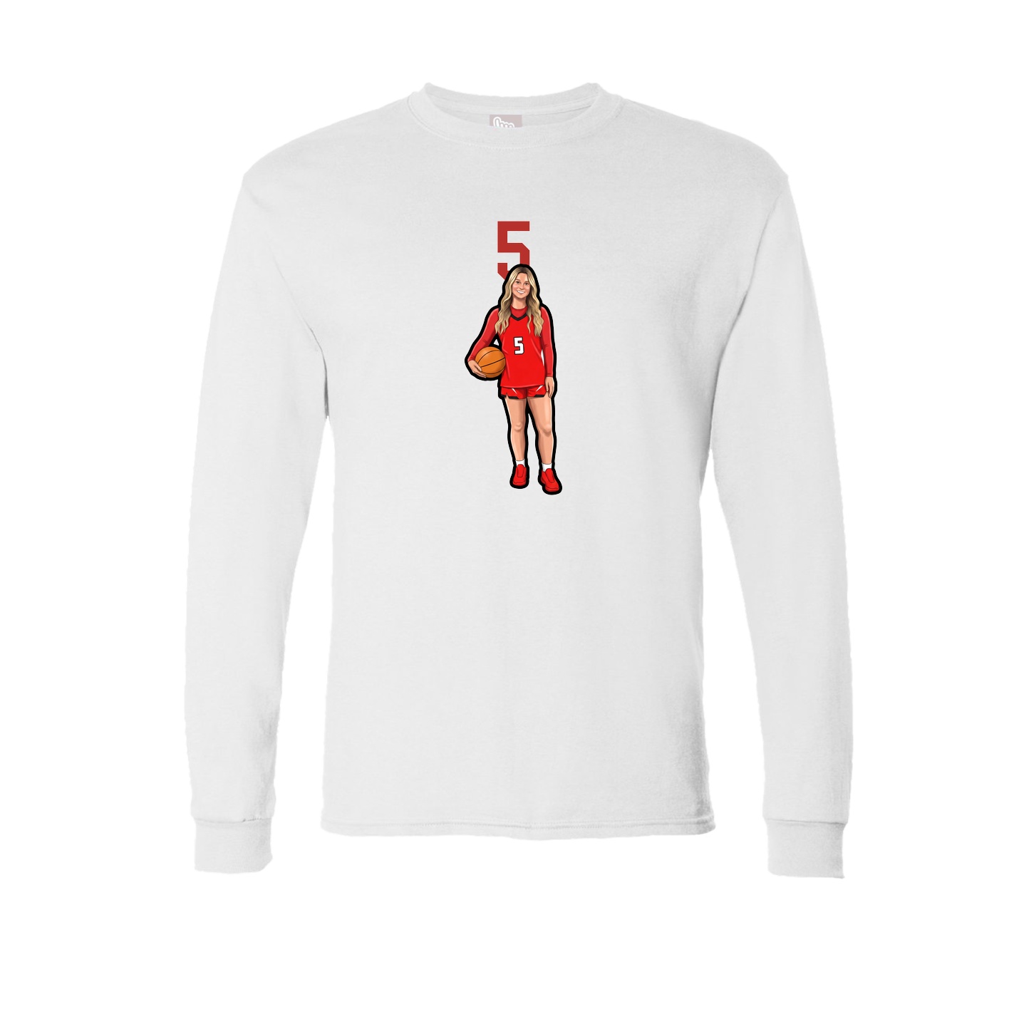 Long Sleeve Tee — Number Top in White
