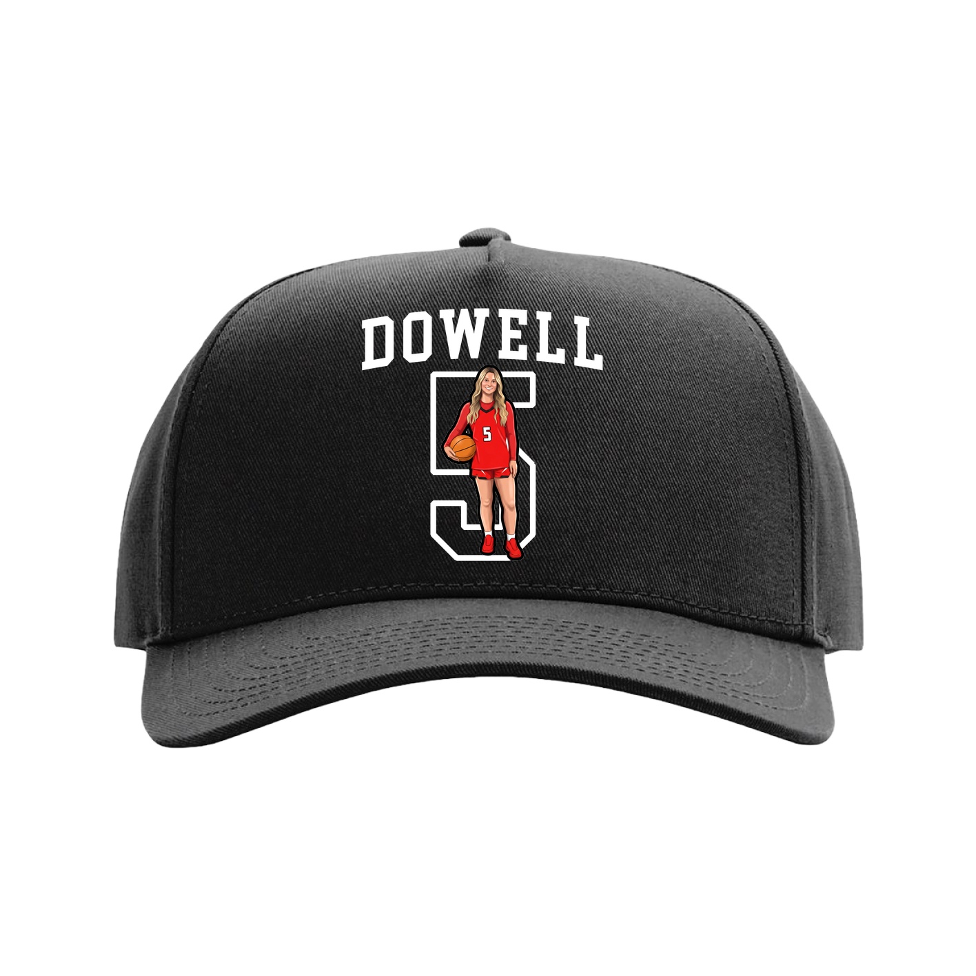 Full Fabric Five-Panel Champ Cap — Shirsey in Black