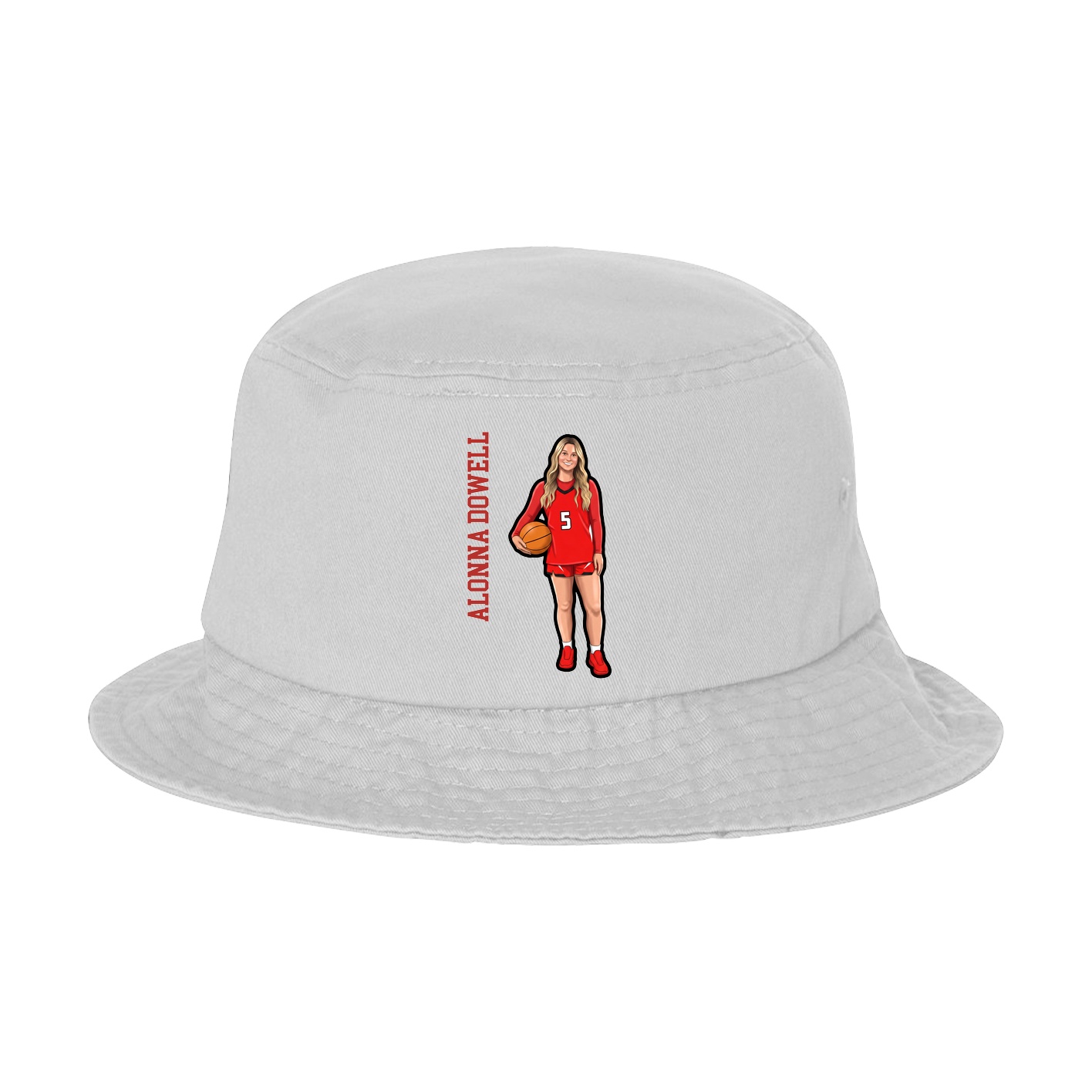 Bucket Cap — Name Vertical in White