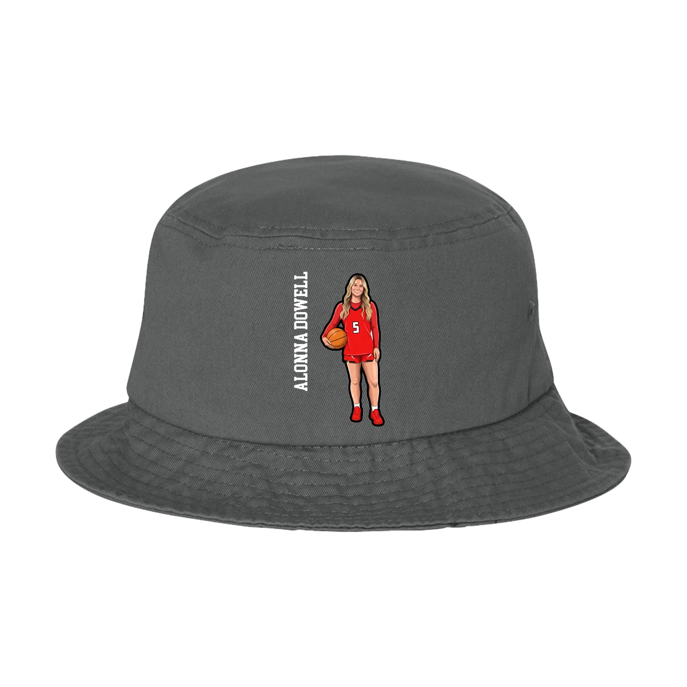 Bucket Cap — Name Vertical in Grey
