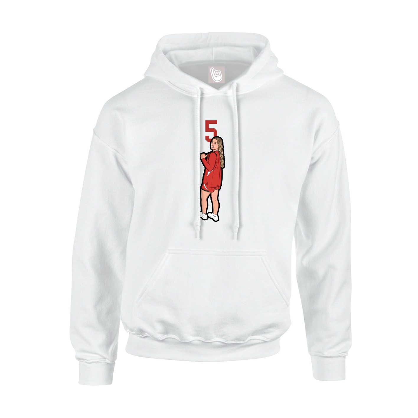 Youth Hoodie — Number Top in White