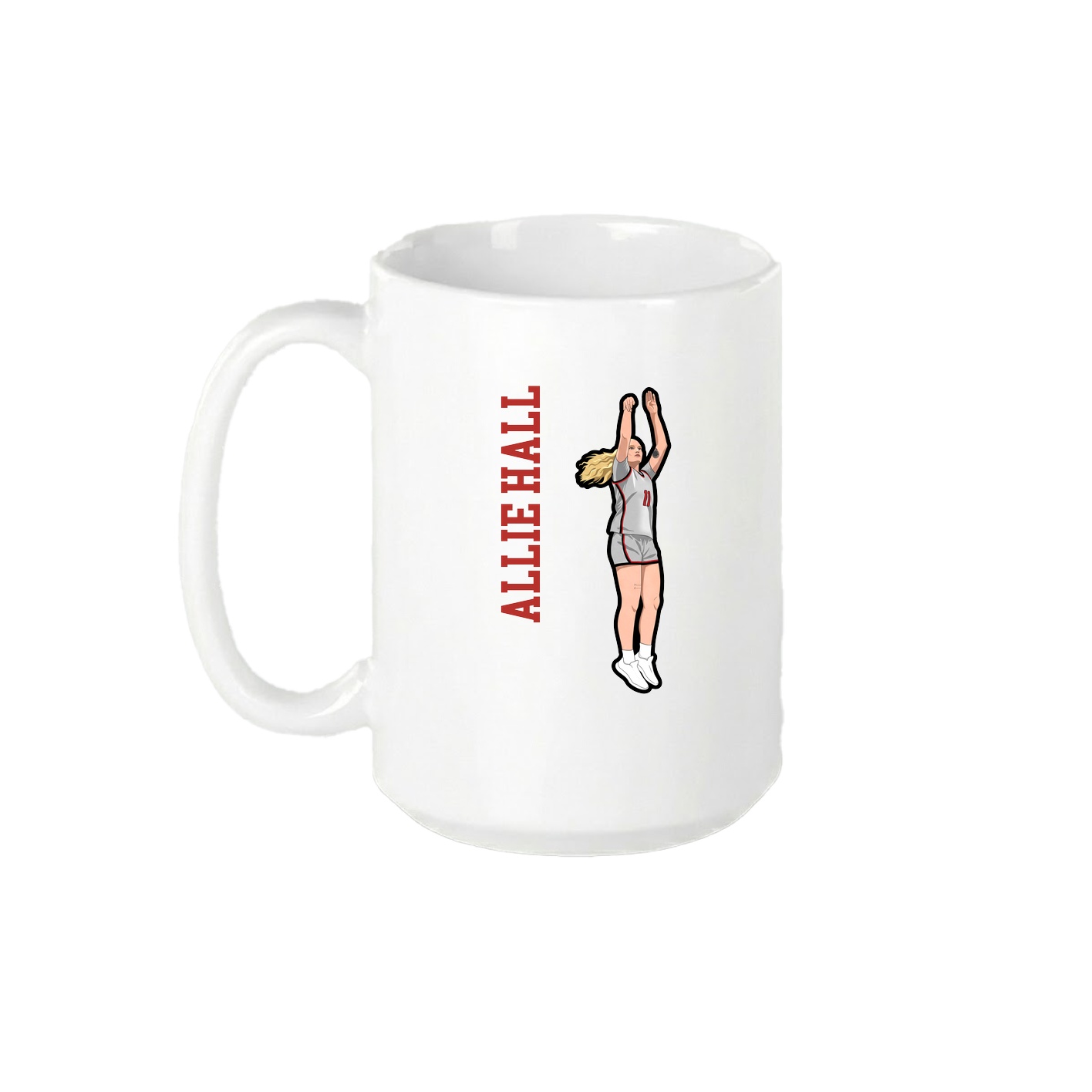 15oz Coffee Mug — Name Vertical in White