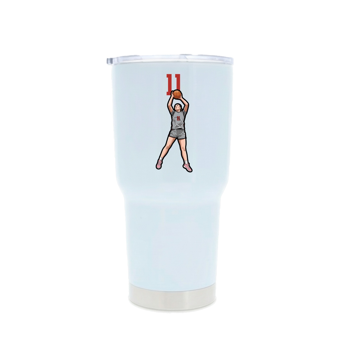 30oz Stainless Steel Tumbler — Number Top in White