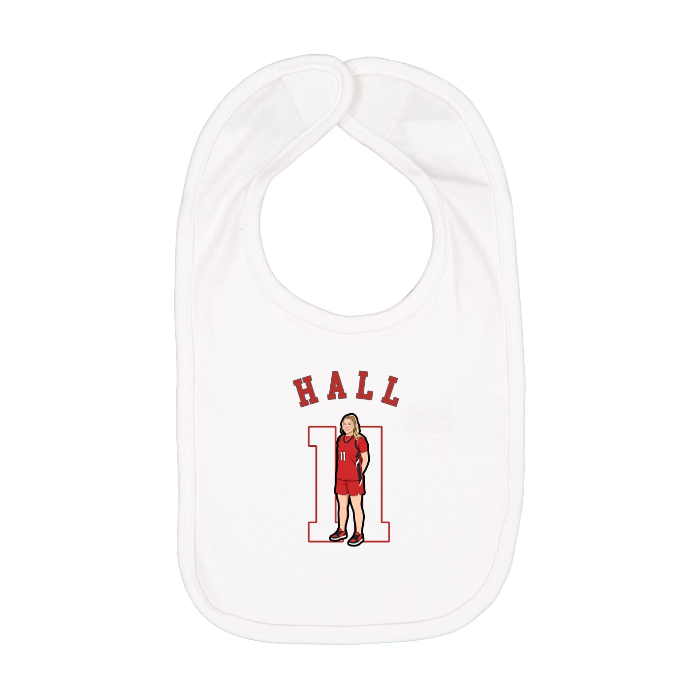 Infant Bib — Shirsey Arch in White