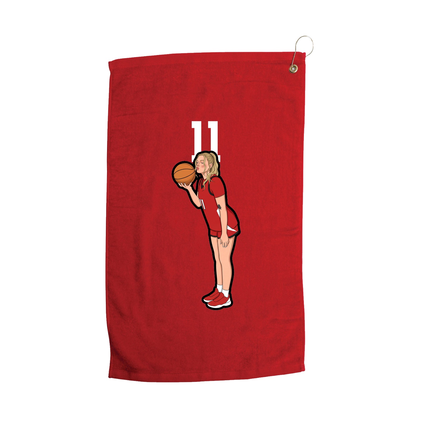 Golf Towel — Number Top in Red