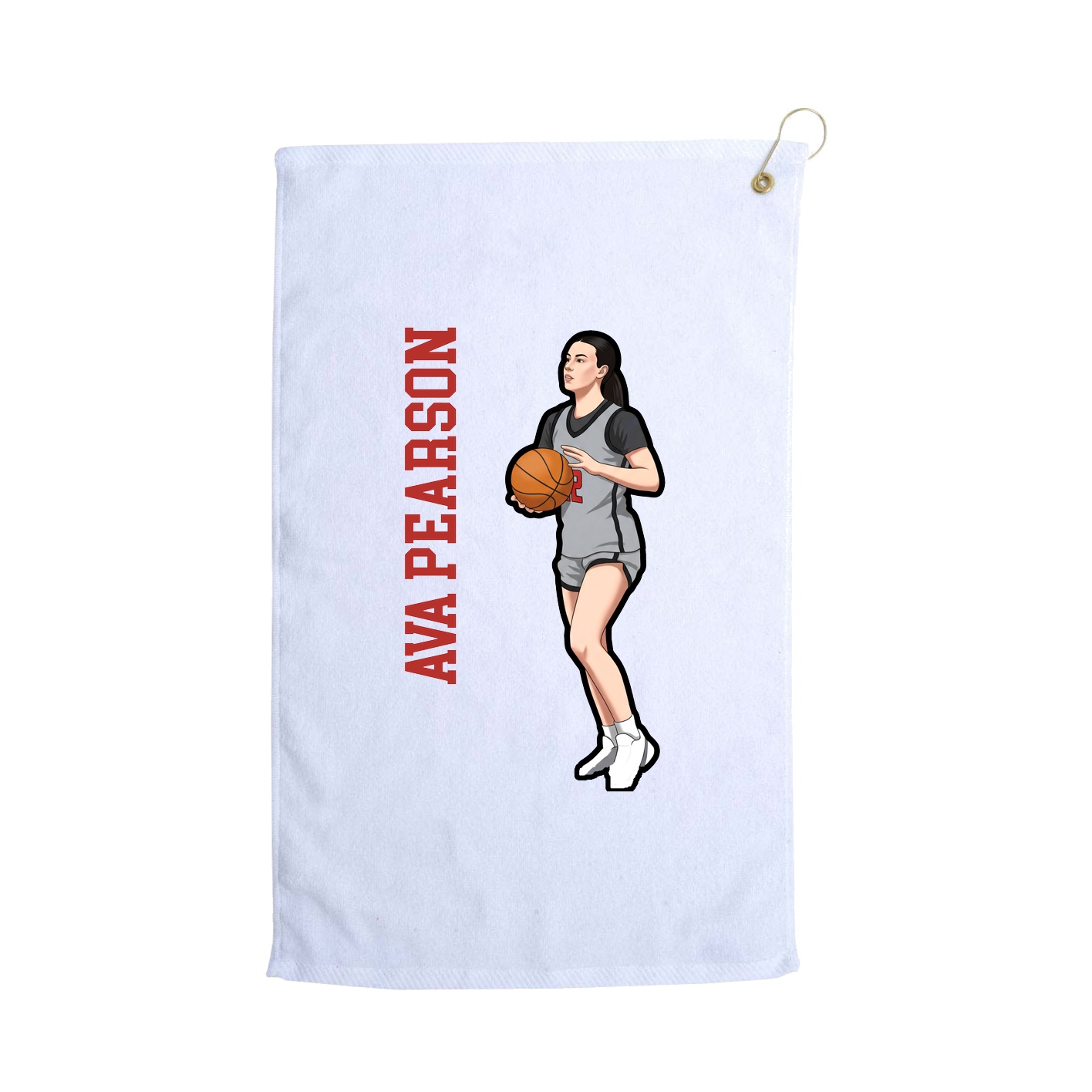 Golf Towel — Name Vertical in White
