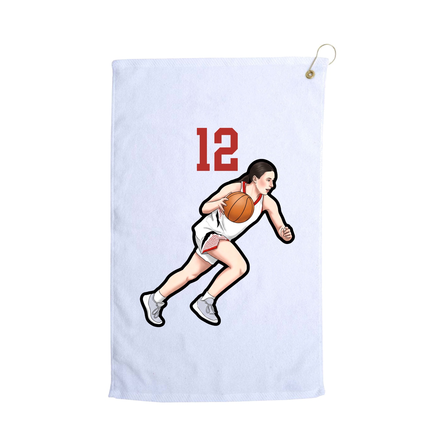 Golf Towel — Number Top in White