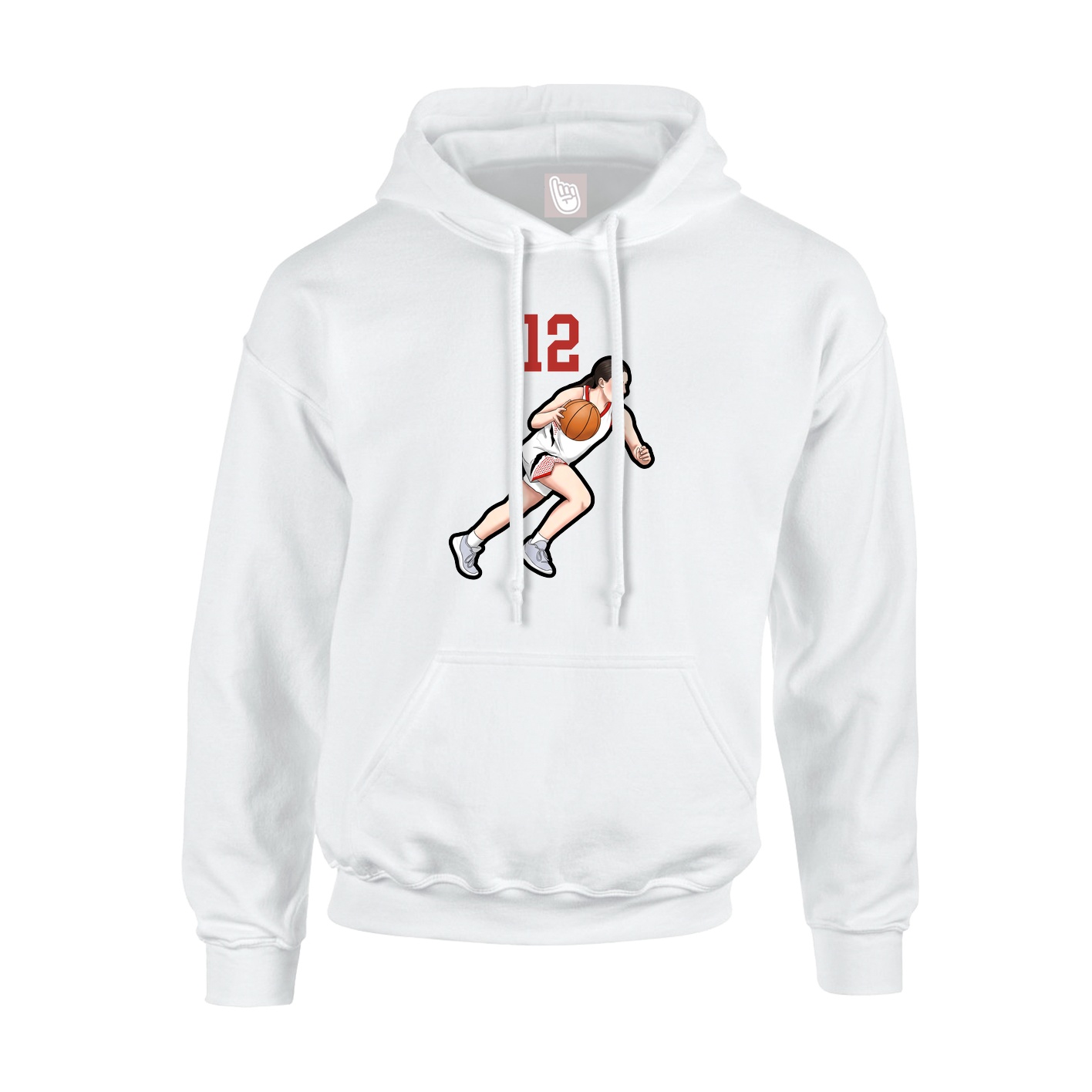 Youth Hoodie — Number Top in White