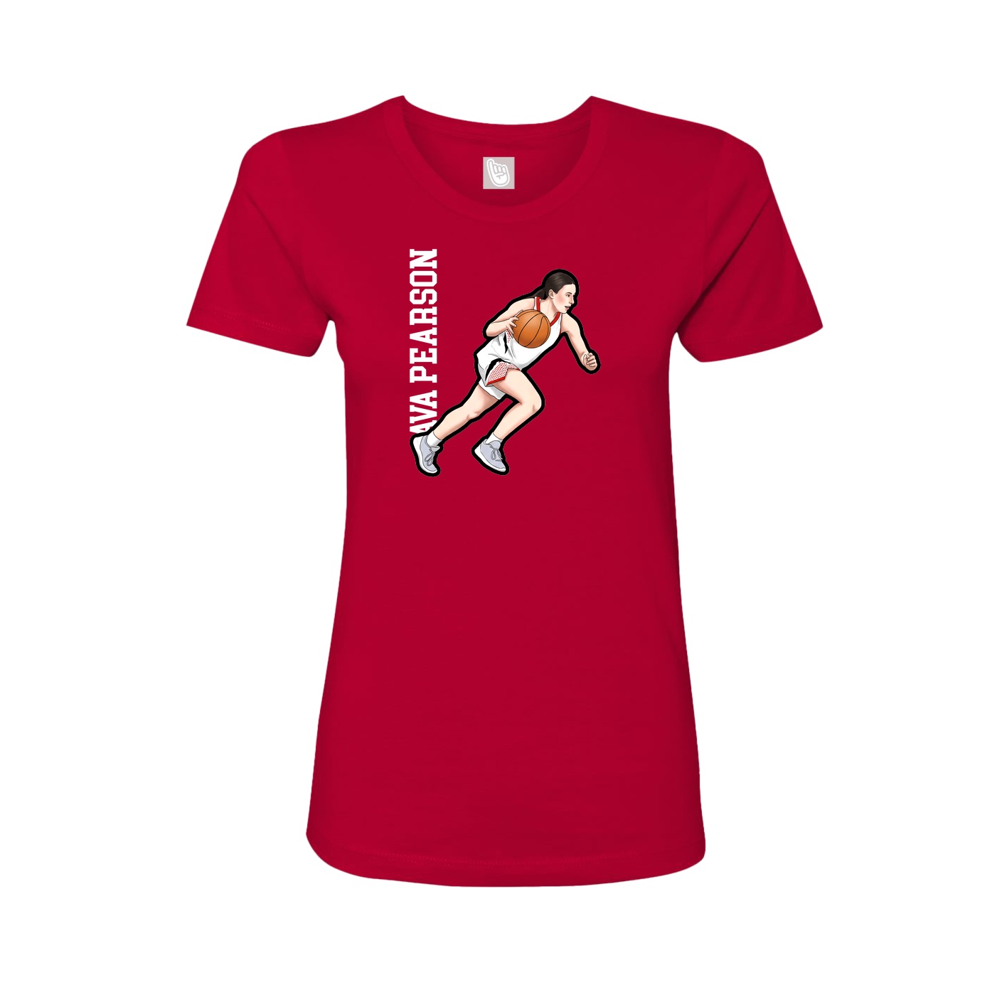 Womens Tee — Name Vertical in Red