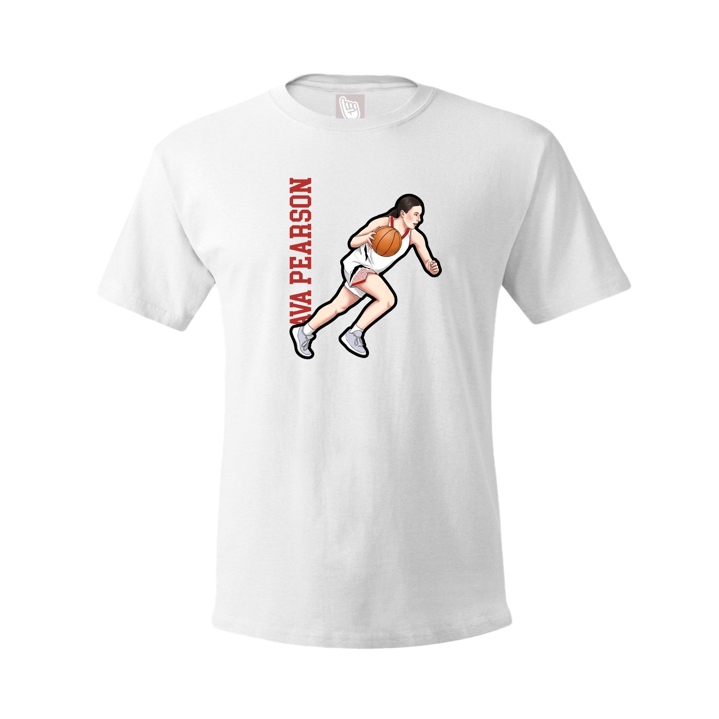 Youth Tee — Name Vertical in White