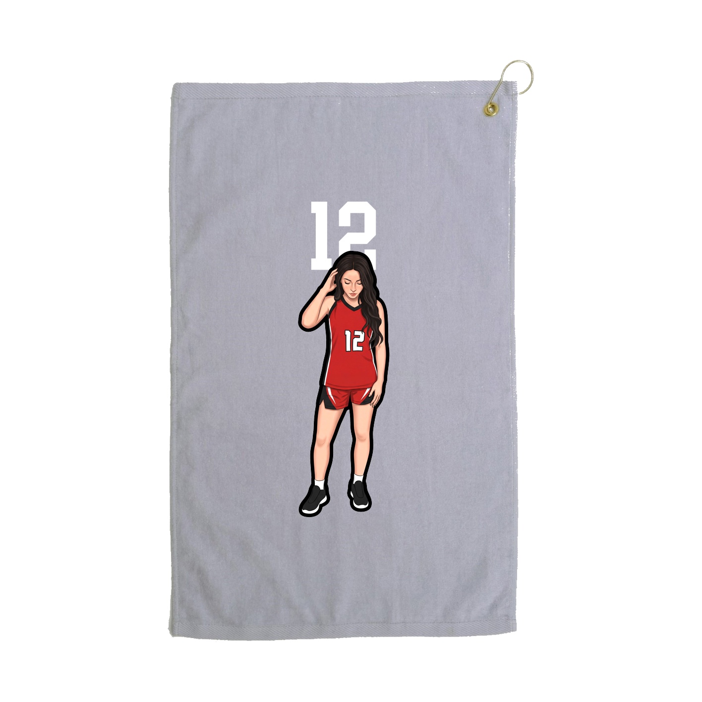 Golf Towel — Number Top in Grey