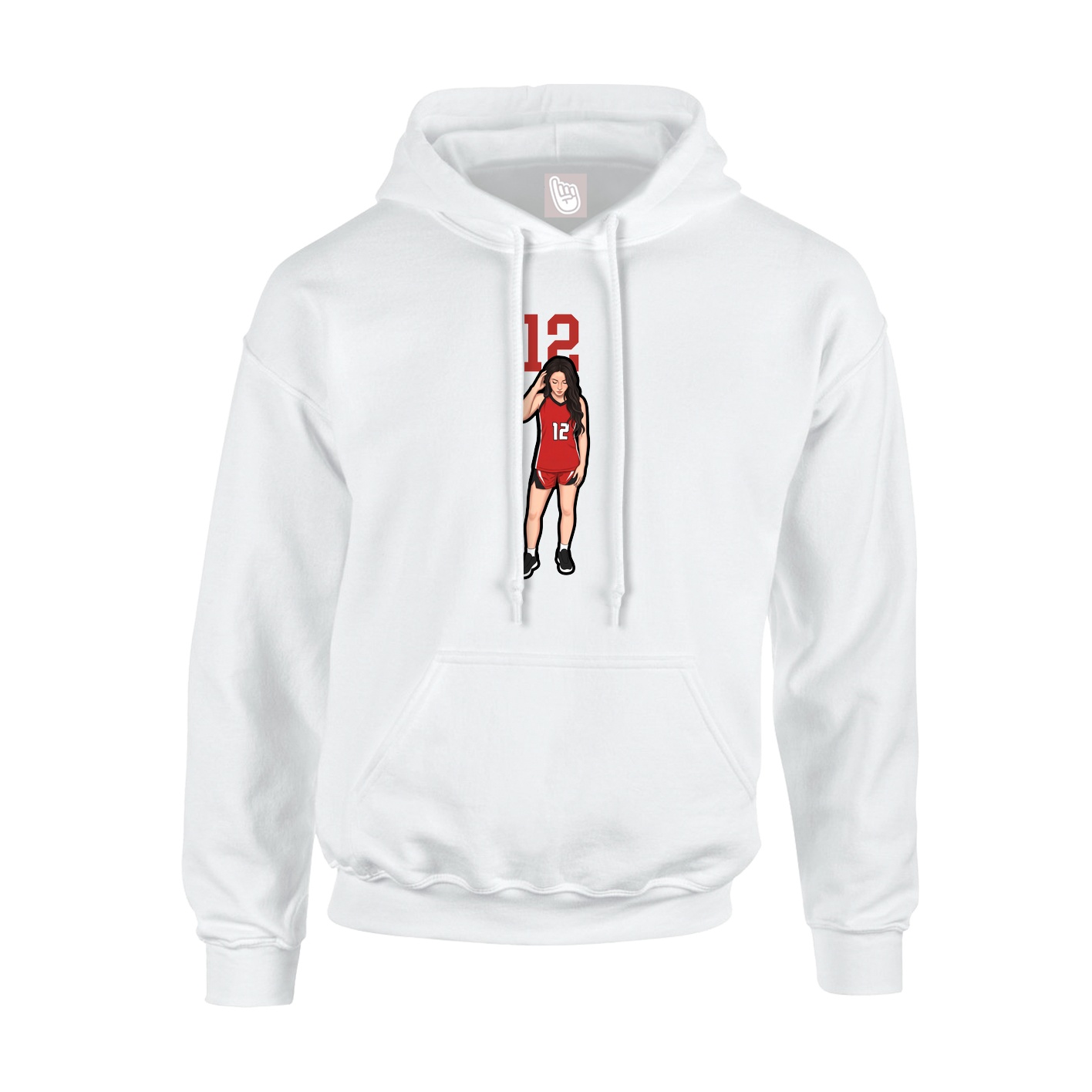 Hoodie — Number Top in White