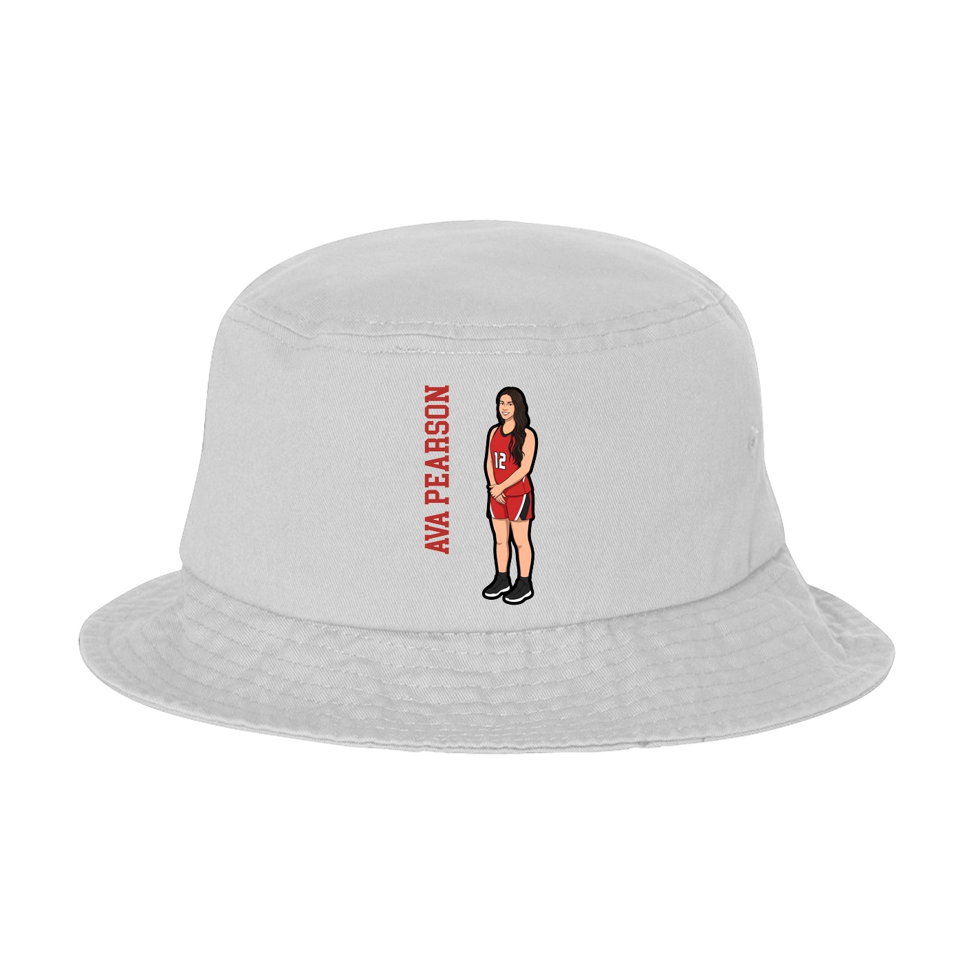 Bucket Cap — Name Vertical in White