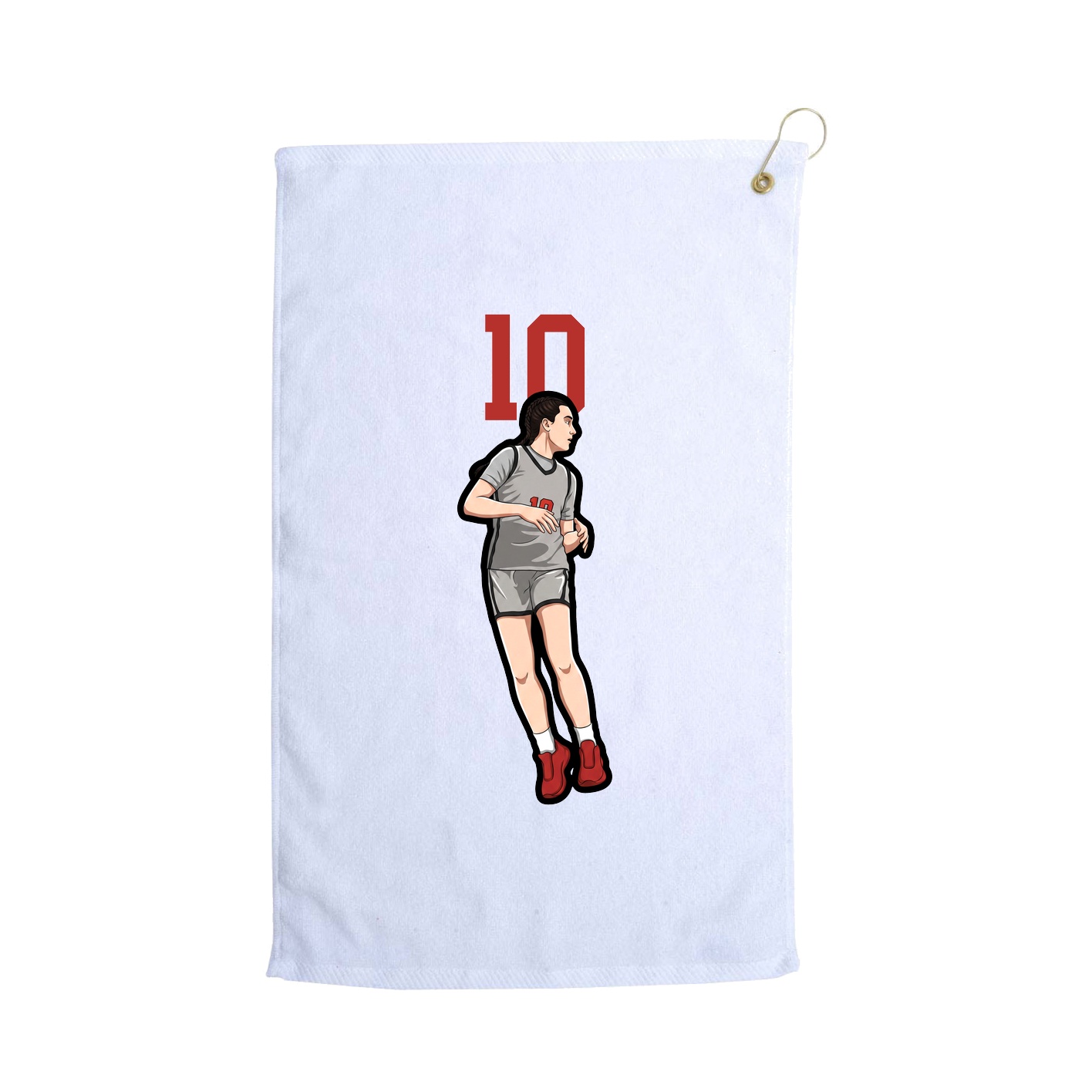 Golf Towel — Number Top in White