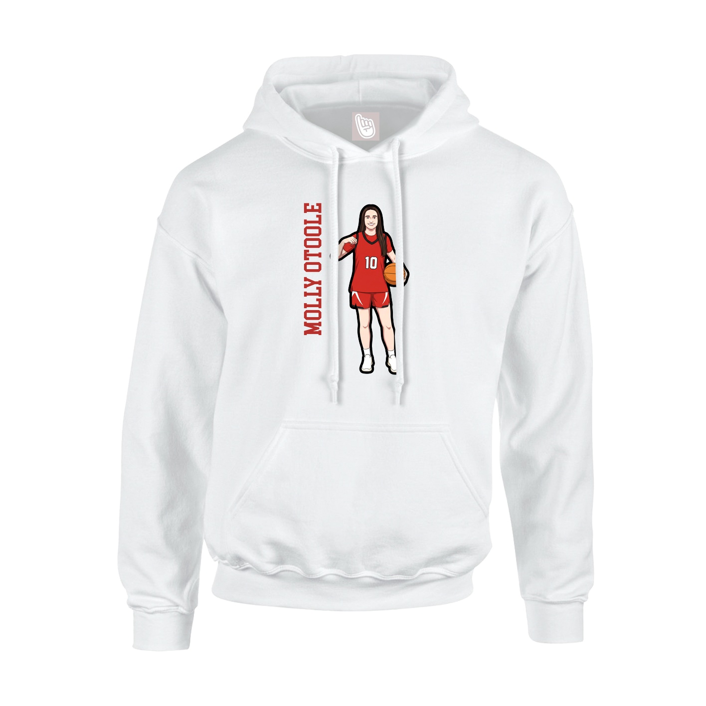 Youth Hoodie — Name Vertical in White