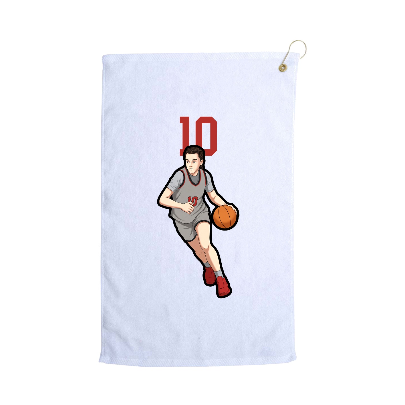 Golf Towel — Number Top in White