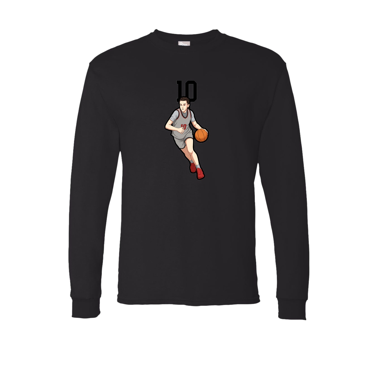 Long Sleeve Tee — Number Top in Black