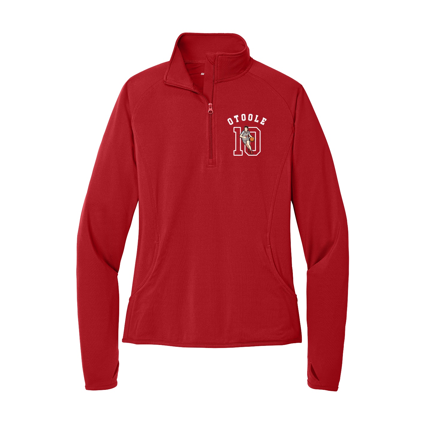 Women's Q-Zip Pullover — Shirsey Arch in Red