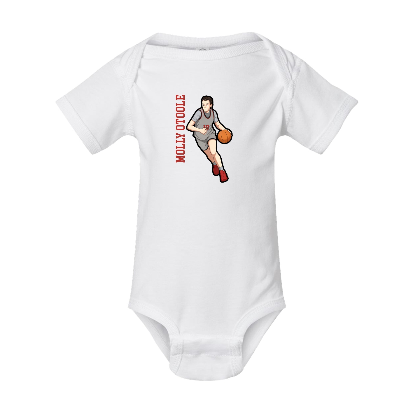 Baby Onesie — Name Vertical in White