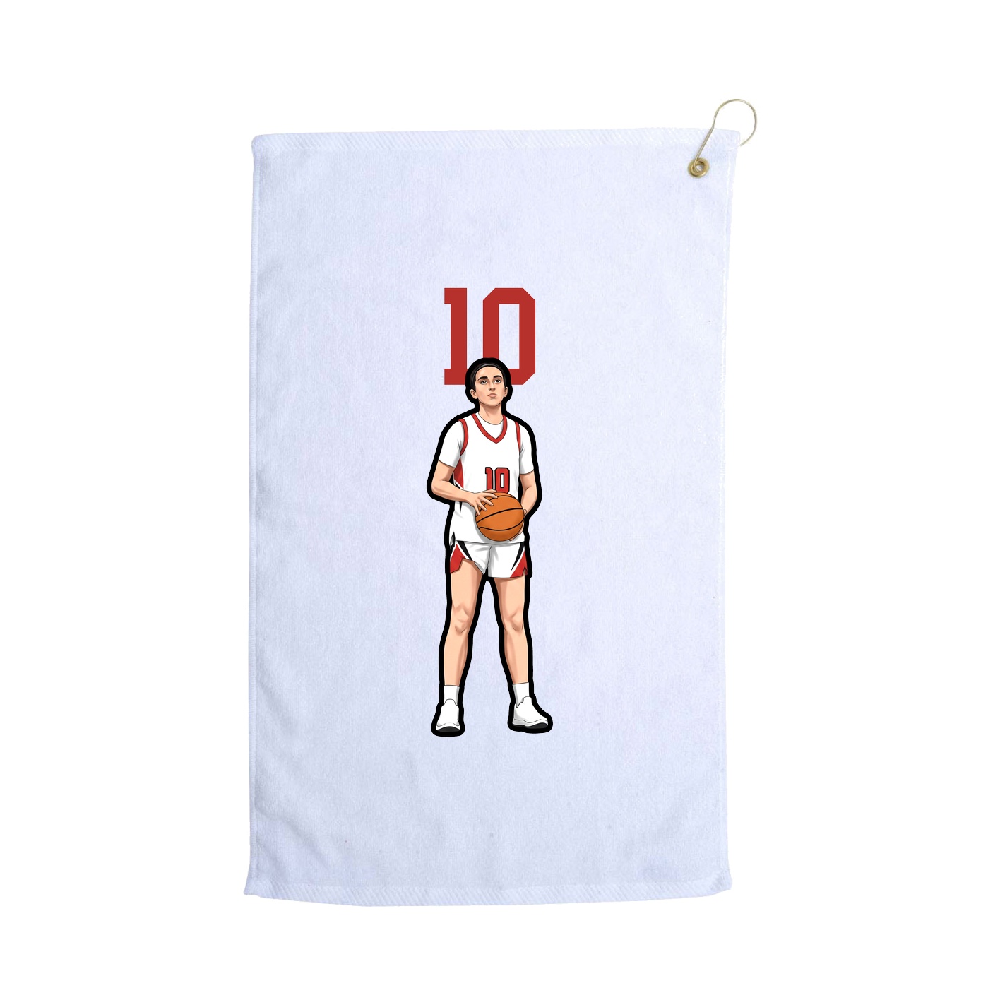 Golf Towel — Number Top in White