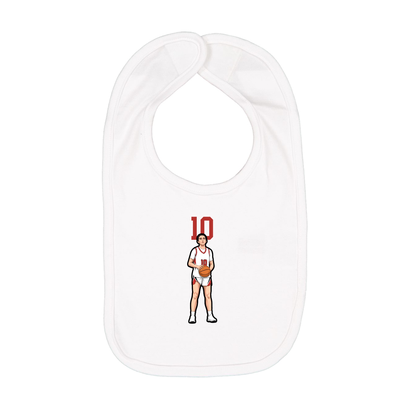 Infant Bib — Number Top in White