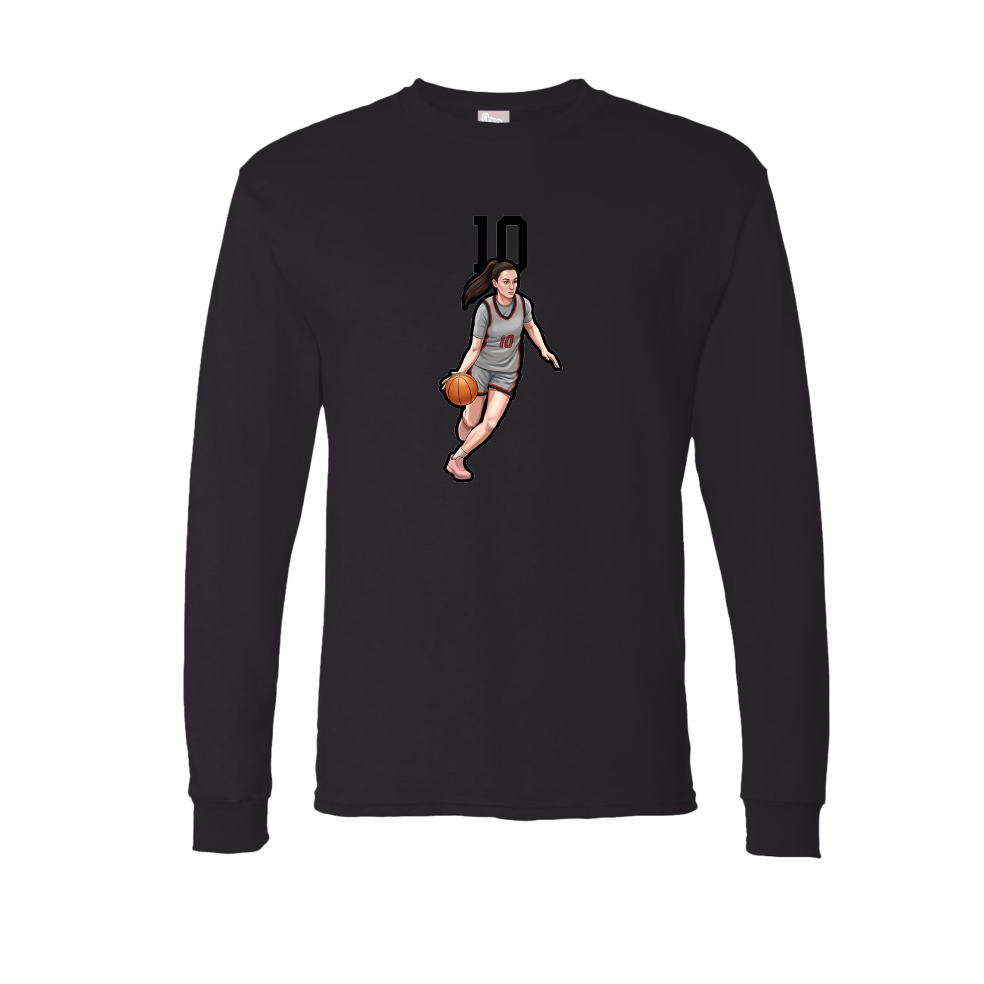 Long Sleeve Tee — Number Top in Black