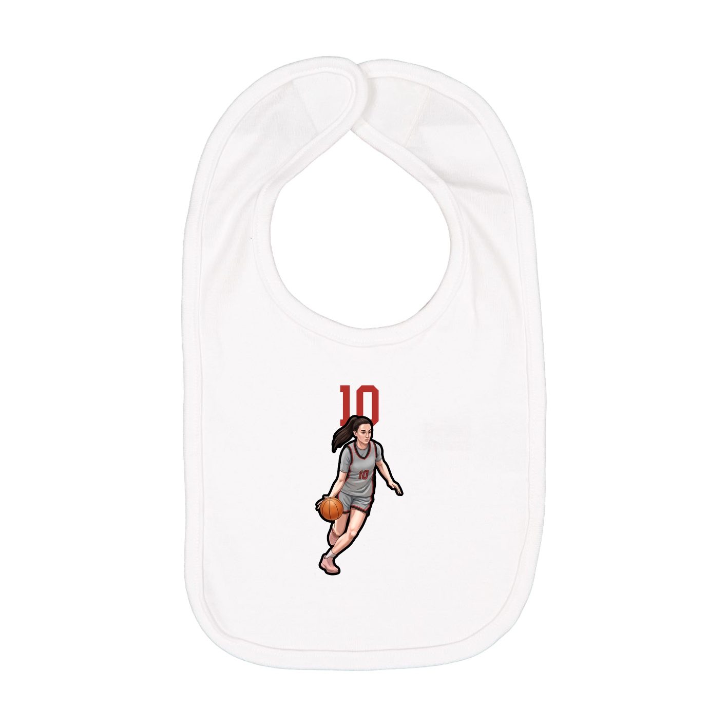 Infant Bib — Number Top in White