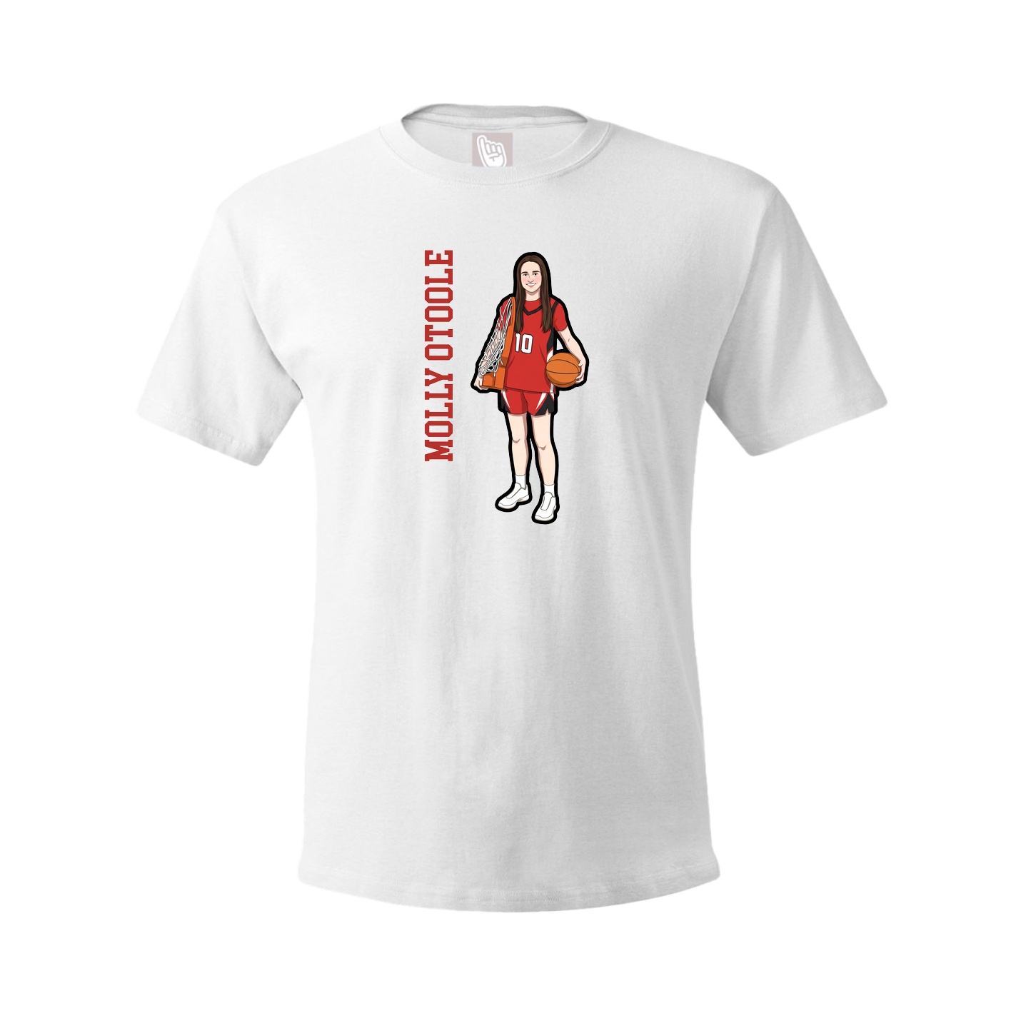 Tee — Name Vertical in White