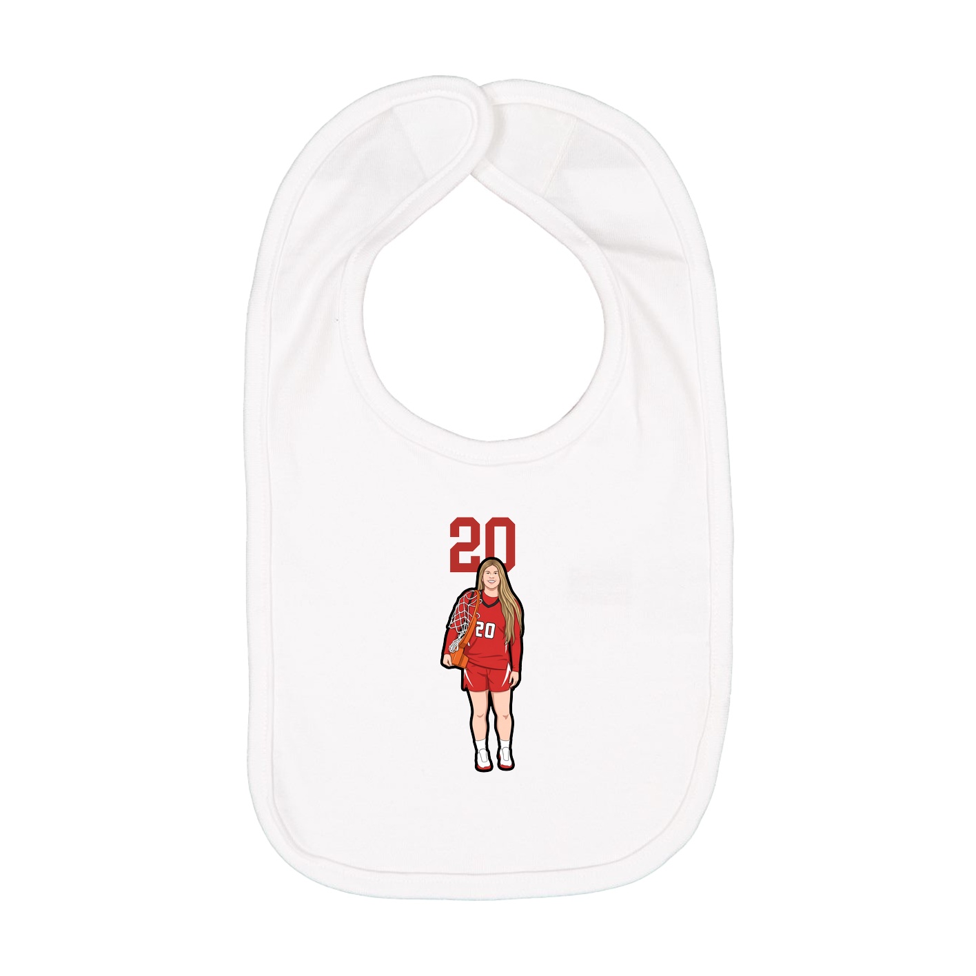 Infant Bib — Number Top in White