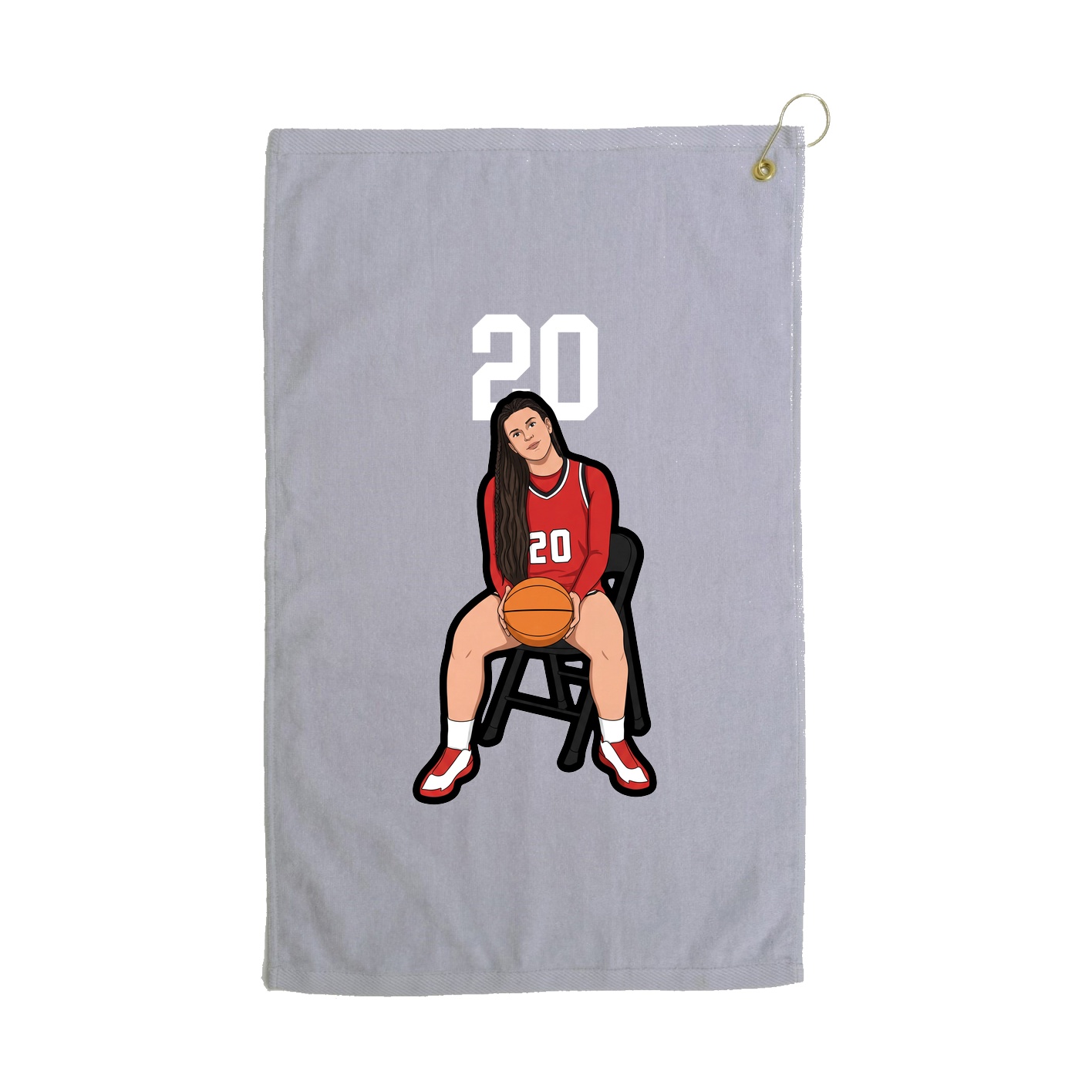 Golf Towel — Number Top in Grey