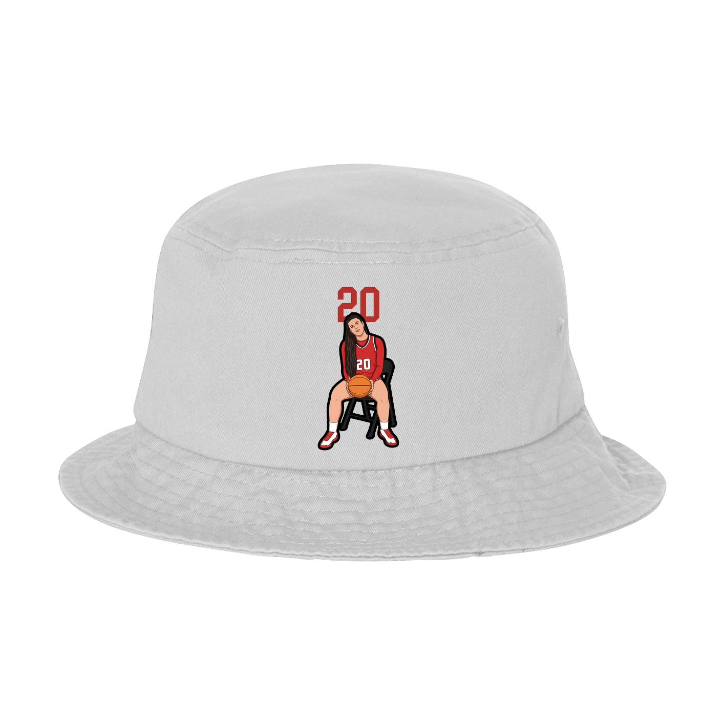 Bucket Cap — Number Top in White