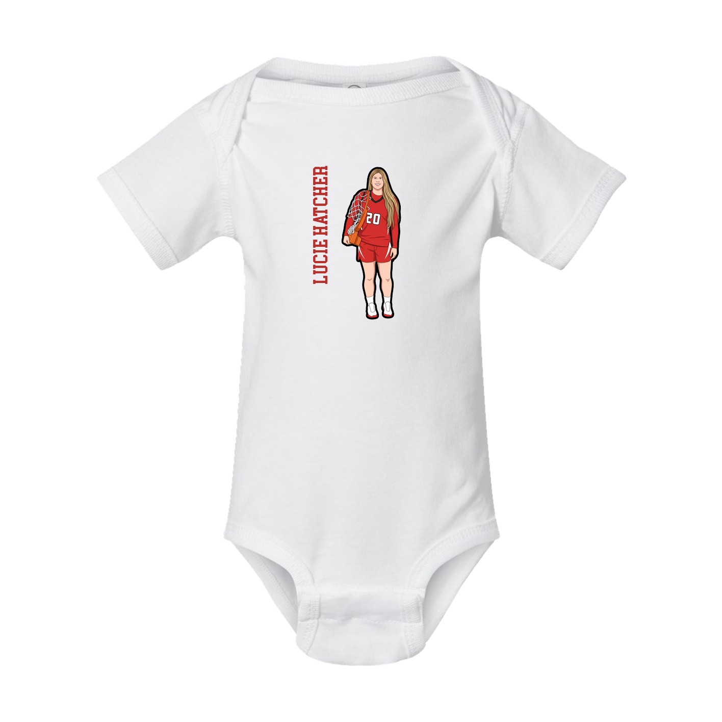 Baby Onesie — Name Vertical in White