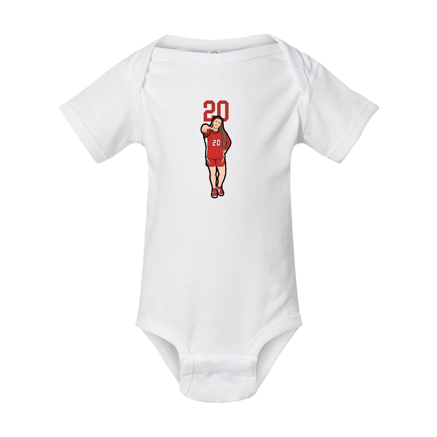 Baby Onesie — Number Top in White